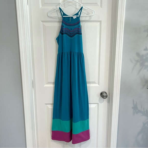 Gymboree Other - Gymboree Girl Maxi Dress 10/12 Large Embroidered Sleeveless Halter Keyhole Boho